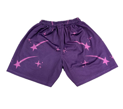 Purple Shooting Star Mesh Shorts